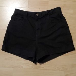 American Apparel black high waisted denim shorts